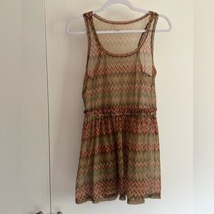 Vintage FARM Rio Sheer Chevron Top with Side Ties